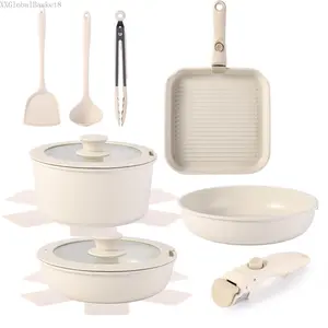 Sets Non Stick, Cookware Set with Detachable Handle, Induction Pan Set for SafeXXGlobalBasket8