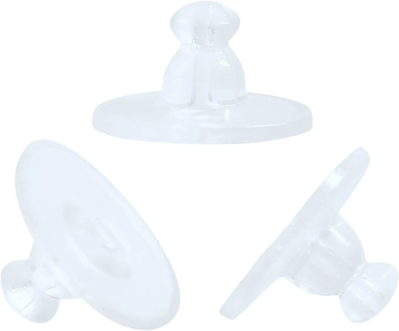 Earring Backs, Silicone Earring Backings, Clear Rubber Earring Safety Back Stoppers, Soft Clutch Ear Locking with Pad (Pack of 100)
