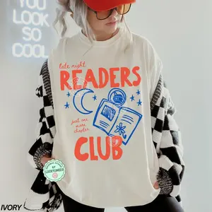 Comfort Colors Book Shirt, Late Night Readers Club TShirt, Bookish Shirt, Bookworm Shirt, Reading Graphic Tee, Book Lover Gift, Book Club Unisex nh1