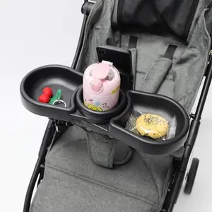 Baby Stroller Tray with Phone Holder, Universal Child Stroller Accessory, Multi-Function Meal Tray, Cup Holder, Storage Organizer