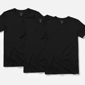 3 Black Shirts Pack 210 gsm Crewneck Premium Tees