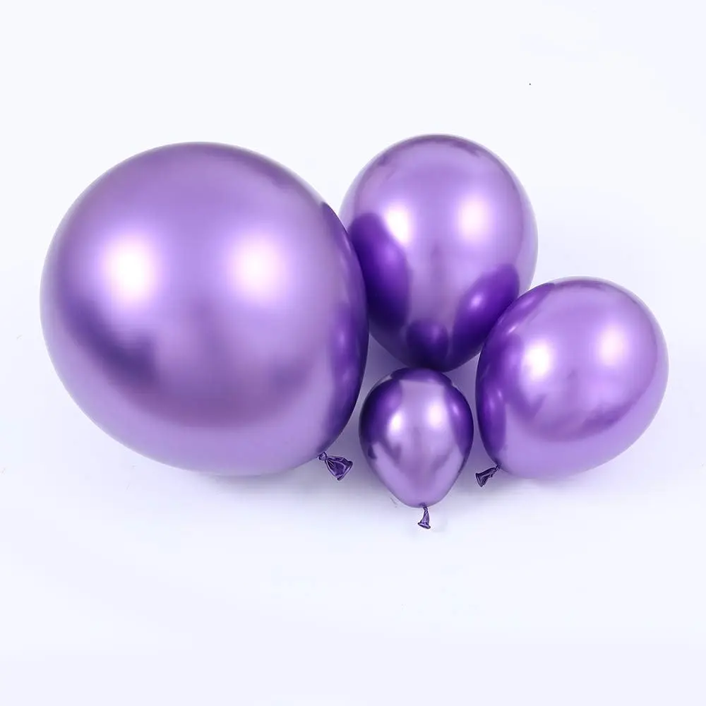 100Pcs Metallic Purple Latex Balloons Various Sizes Chrome Balloon 18/12/10/5 Inch Helium Balloon Perfect for Birthday Valentines Baby Shower Bridal Shower Wedding Anniversary Balloons (Purple) EASUTE