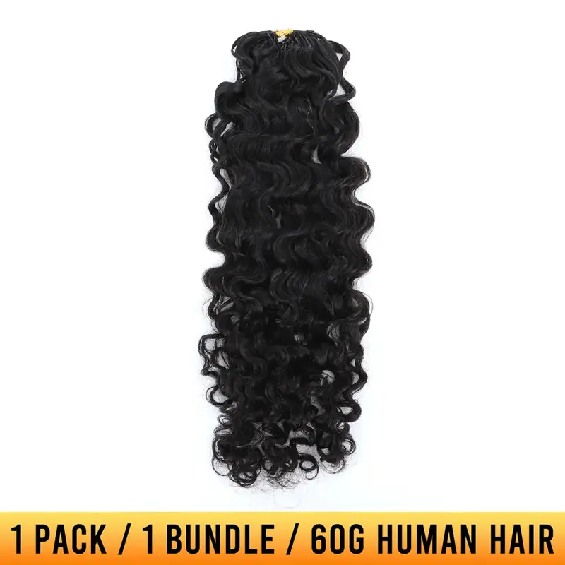 YGwigs Water Deep Wave Feather Crochet Hair Extension Human Hair Mircale Knots