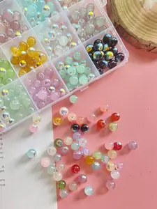 Fashion Bright Color Glass Crystal Beads 8mm, Bead Assortment, DIY Jewelry Making Supplies, Necklace Bracelet Accessories for All Seasons, DIY Mix Beads, DIY Beading Accessories, Mixed Beads