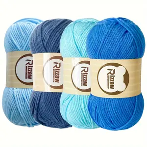 [4pcs Mixed Color Yarn Set] 4pcs mixed color set Morandi color, 4 strands of yarn crochet blanket, clothes, tote bag, slippers, multiple color matching, 50g each