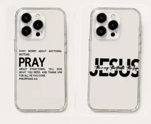 Laser-Engraved Jesus Bible Quote Faith TPU Shockproof Phone Cases for iPhone Devices