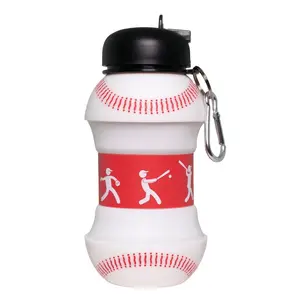 Collapsible Silicone Baseball Water Bottle Maccabi Art, 500ml.