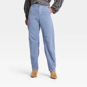 Women's Low-Rise Barrel Leg Cargo Pants - Universal Thread Blue 8