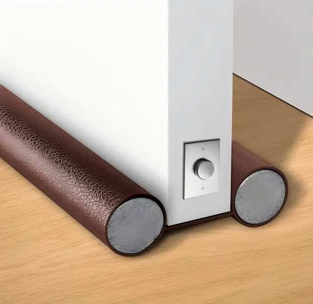 37 Inch Double Sided Under Door Draft Stopper, Adjustable 32"-38" Door Bottom Gap Filler Fits 0.55" Gap, Insulation Draft Guard Blocks Wind, Dust, Noise, Light & Insects, Weather Stripping for Interior Bedroom Doors, Brown