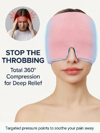 Migraine Headache Relief Cap, Gel lce Head Wrap For Tension And Stress Relief.Suitable For Home Breaks, Before Sleep, Office