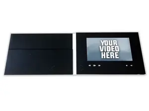 PrintAVizion Blank Black Video Brochure with 7" HD Screen and Easy to Upload Your Videos