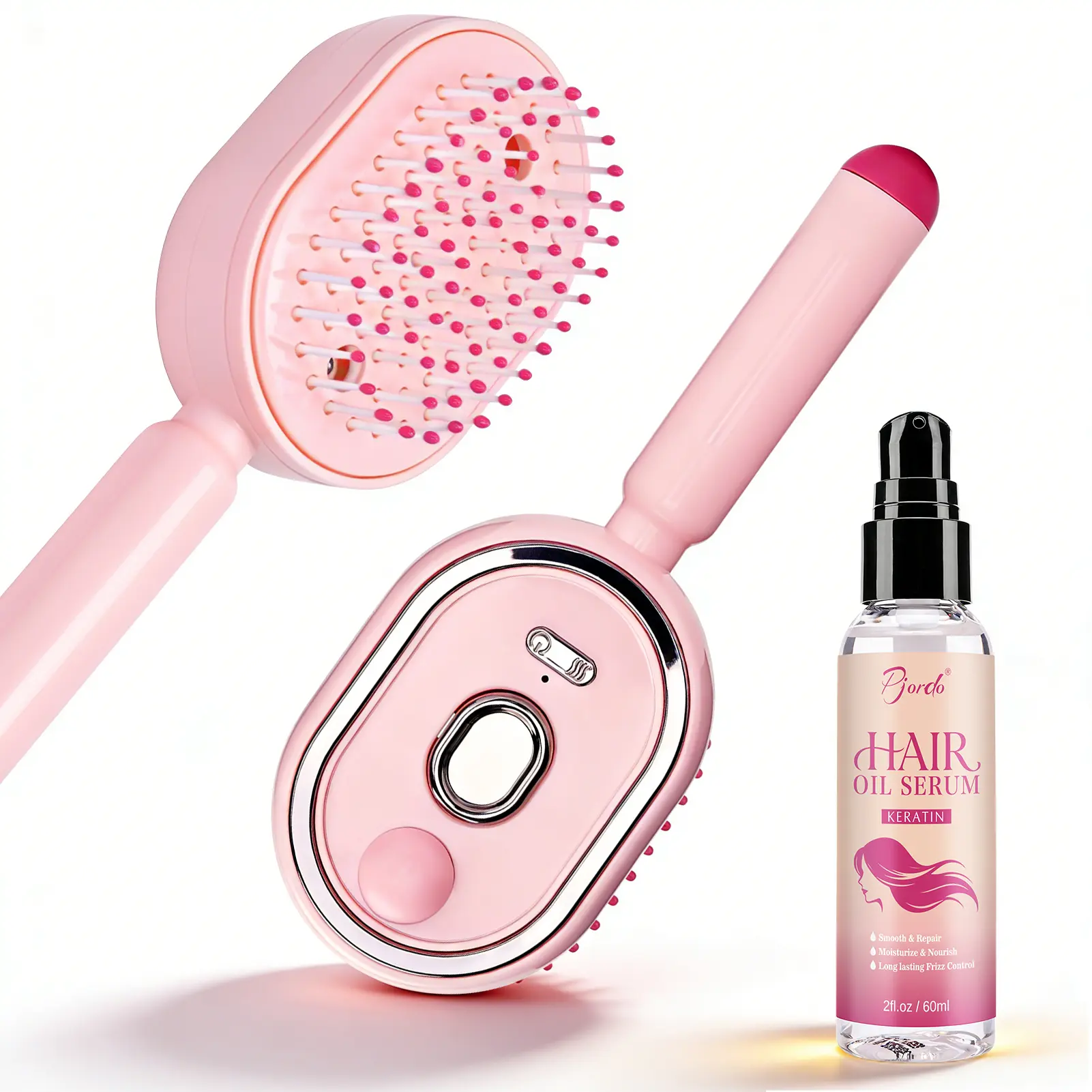 Electric Spray Air Cushion Comb for Women, Retractable Hair Massage Brush for Thick, Fine & Curly Hair, Hair Oil Serum for Nourishing, Smoothing & Moisturizing, Relieve Hair Tangles & Dryness