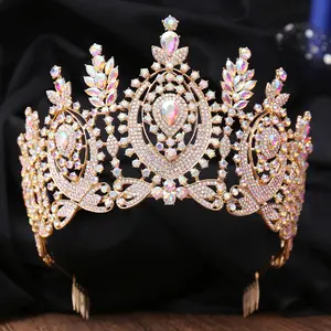 Baroque Pageant Crowns Bridal Crowns Adjustable Size Queen Walking Crowns for Bridal Wedding Birthday Party Prom
