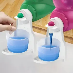 2 PCS Laundry Detergent Cup Holder, Fabric Softener Drip Catcher, Fits Most Size Bottles, Keeps Washer Dryer and Floor Clean and Organized
