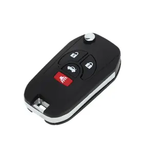 Key Shell Case Keyless Entry Remote Key Fob Replacement Case for Nissan Sentra 2007-2009 for Nissan Versa 2008-2011 4 Buttons KOBUTA3T
