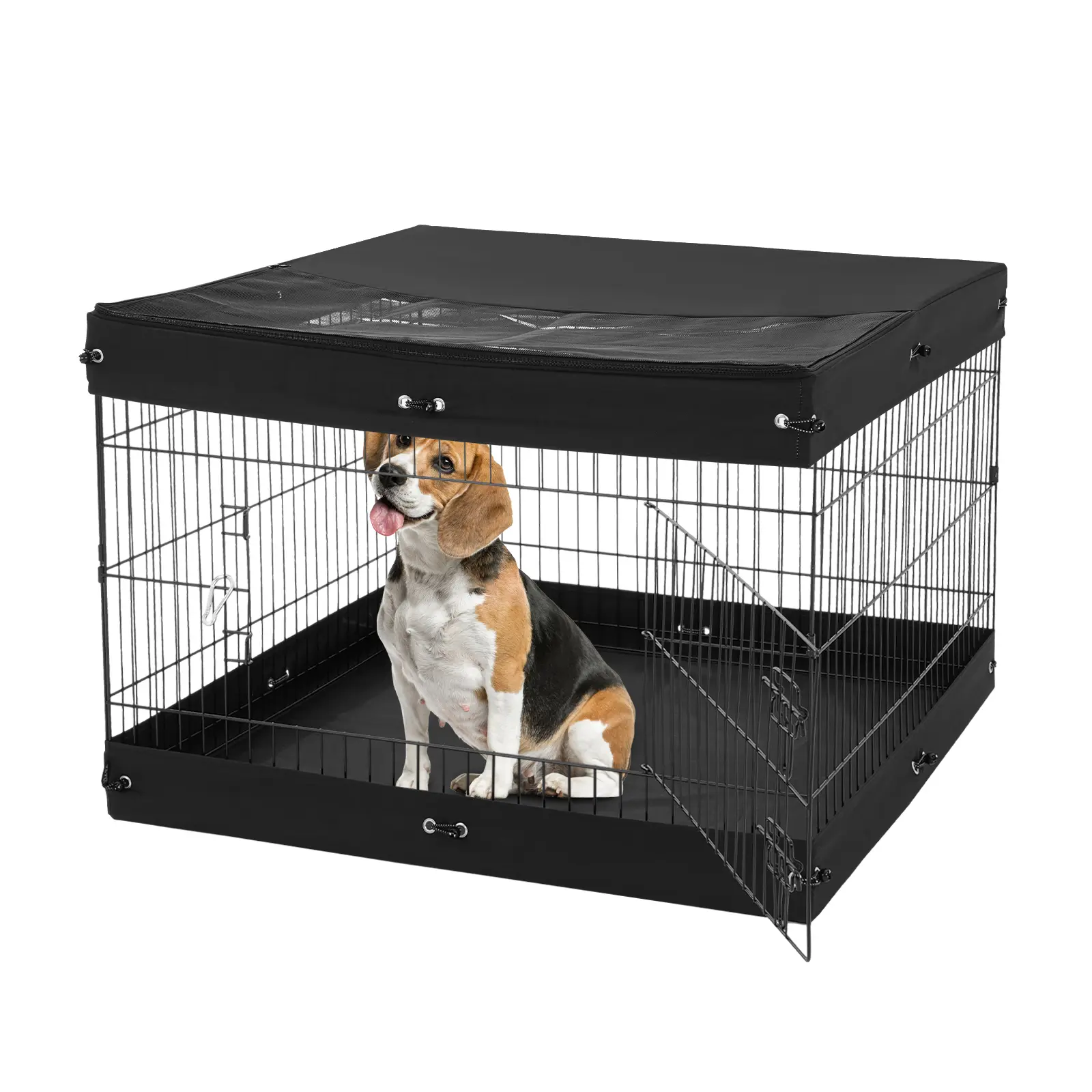 【summerfinds】VEVOR Dog Playpen, 4 Pcs 24 x 36 in Panels Foldable Metal Pet Exercise Pen, Dog Fence Indoor and Outdoor Pen with Door, Top Cover, and Bottom Pad, Pet Playpen for Dogs, Cats and Other Small Animals