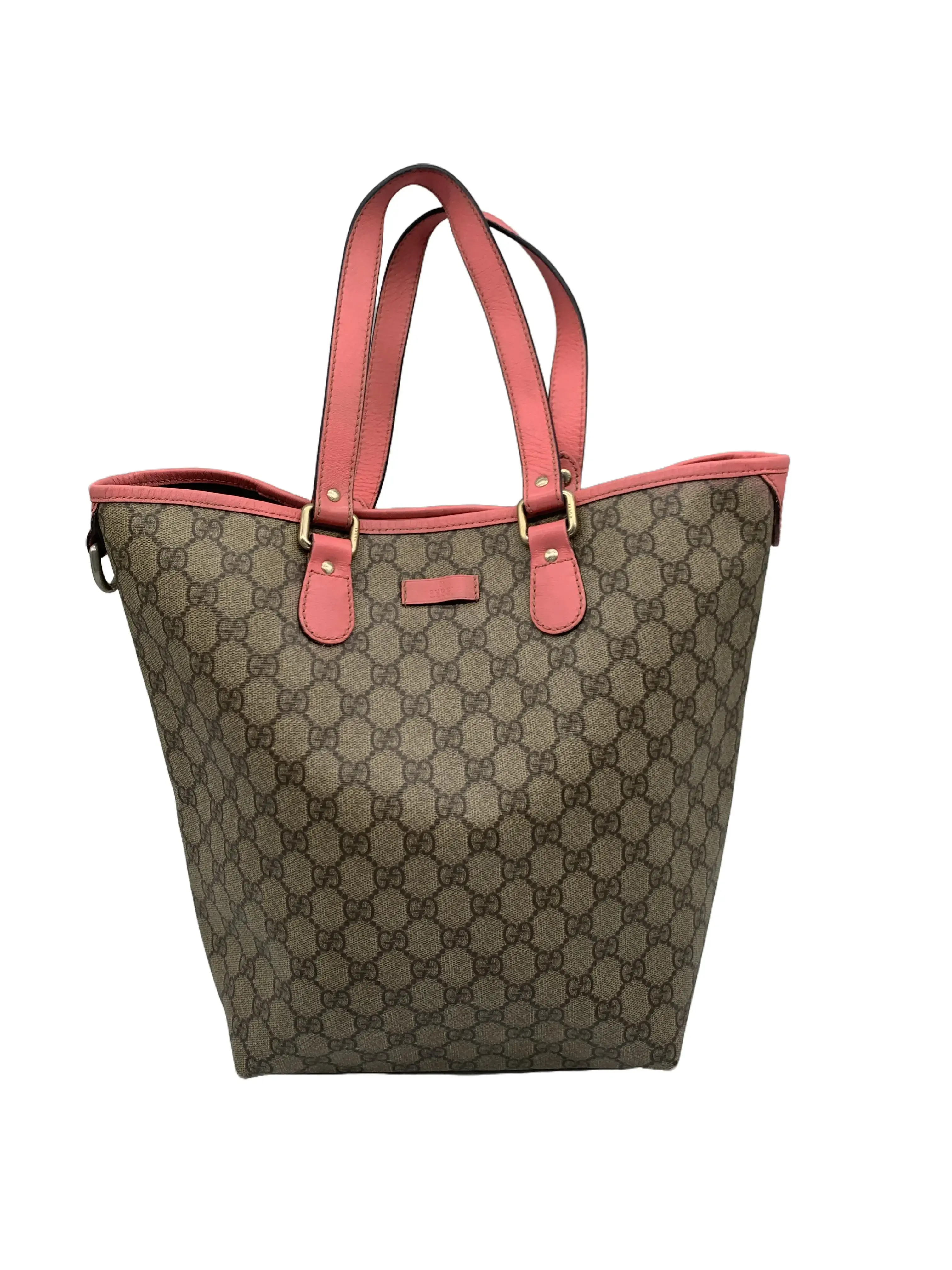 Pre-owned GUCCI GG Monogram Tote Bag With Pink Trim/WJ08605081/5081