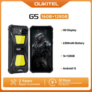 OUKITEL G5 Rugged Phone Unlocked - 16GB+64GB (1TB TF) Rugged Android Smartphone with Camping Light, 6300mAh Battery, 6.0" HD Screen Mobile Phones, 13MP Main Camera, 3.5mm Jack/Face ID/GPS/OTG,