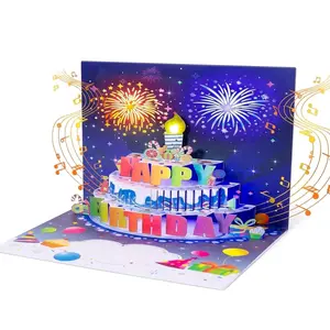 Premium 3D Pop Up Birthday Card with Envelope, Blank Note Insert 7×7