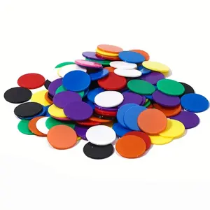 PVC Solid Color Plastic Discs, Durable Reusable Bingo Game Tokens, Math Scoring Counter, Ideal for Family Gatherings and Leisure