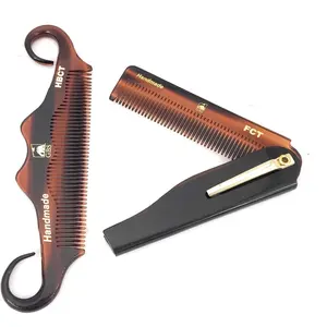 G.B.S Handmade Foldable All Purpose Comb Handle Bar Comb for Beard Mustache Men’s Grooming Comb Made of Fine Tooth for Long lasting Style Beard & Hair Combo 2PC Set Travel pocket Folding Gift Haircare