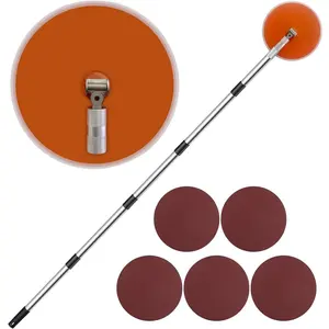 Drywall Pole Sander,80 inch Drywall Sander With Extension Pole,360 Radial Sander with Adjustable Extension Pole for Dry Wall and Ceilings,Includes 5 count Sanding Sheets (80,120, 150,180,240 Grit)