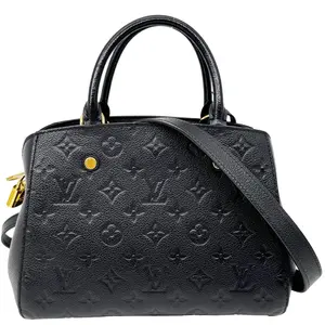 Pre-owned Louis Vuitton Empreinte Leather Crossbody Bags Montaigne BB Monogram Satchel Crossbody Bag Black