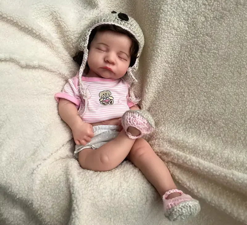 Realistic Full Body Silicone 20" Reborn Doll with Hand-Rooted Hair, has Birth Certificate, Baby Bottle, Clothing, and Diaper