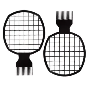 2 PCS Upgraded Hair Twist Comb Hair Sponge Brush Set, Superior Curl Definition for Men and Women (Black)