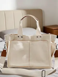 Women's Tote Bag with Magnetic Closure, Detachable Strap, Rivet Decor, Large Capacity, Perfect for Daily Use, Shopping, Casual Outing