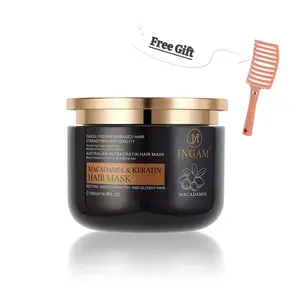 INGAM Hair Repair Mask - Deep Nourishment & Intensive Repair, Enriched with Plant Keratin, Suitable for Dry & Damaged Hair (16.9 oz) | Hair Conditioner, Hair Care, Hair Repair
