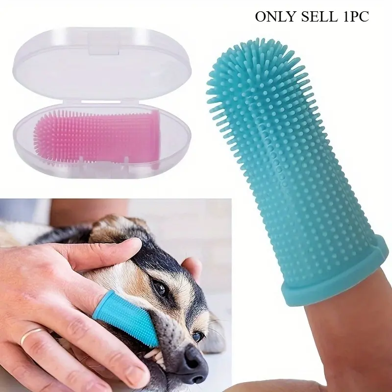 Keep Your Dog & Cat's Teeth Clean & Healthy with this Silicone Finger Toothbrush! Puppy Toothbrush