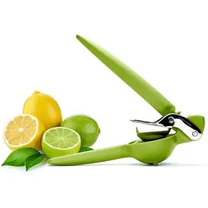 FreshForce Lemon Squeezer Citrus Juicer, Manual Hand Press with Dual-Gear for Juice Extraction,, Lime Green