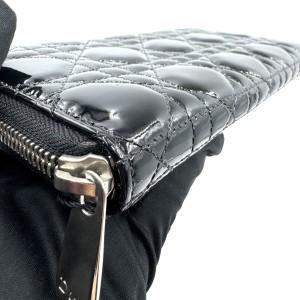 Pre-owned Dior As Shown Crossbody Bags HZ 09790 Christian Black Patent Leather Cannage Lady Wallet 26.01.15