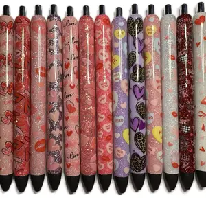 Valentine Glitter Pens/ Epoxy Glitter Pens/  Refillable Gel Pens
