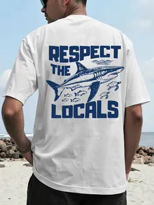 Men'S Regular T-Shirt Featuring a Whale Pattern Inspired by Marine Life, Perfect for Summer with Its Loose And Casual Style. This Short-Sleeve Round-Neck Tee Is Suitable for Various Sports, Outdoor Activities, Shopping, And Everyday Wear