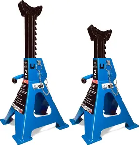 Jack Stands 2 Ton with Double Locking and Large Foot Base for Lifting ,SUVS,MPVS, Heavy Duty Steel, 4400 lb Capacity, 1 Pair, Blue