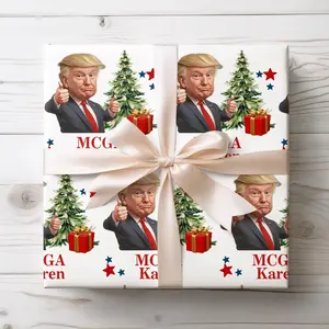 Make Christmas Great Again Personalized Wrapping Paper, Trump Wrap, Holiday Santa Wrap, Illustration, Gift Wrap, Birthday, Holiday , Best of gift, Meaningful gift,Wrapping Paper 2025.(Get 1 paper cutter when buying any 5 rolls)
