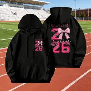 Women'S 2026 Class of Graduation Hoodie - with Pink & Print Long Sleeve Casual Top, Graduation Party Outfit for 2026 Senior Year Celebrations, Family Events & Prom - Comfortable Casual Attire & Ideal Gift