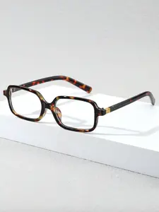 Vintage Rectangular Fashion Non-Prescription Glasses, Square Frames Eyeglass, Trendy Vintage Eyeglasses, Women's Street Style Accessory, Halloween Christmas Gift, Casual Business Present