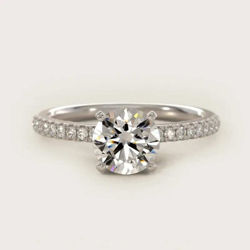 Stephea 2.5 Carat Lab Grown Diamond Scalloped Pavé Engagement Ring – Platinum