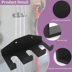 Olympic Barbell Rack, Garage Gym Wall Mount, Vertical Barbell Holder, Powder Coated, Space Saving, Fits Below 33mm Bars
