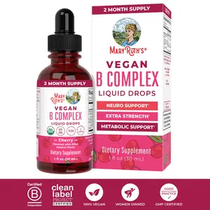 MaryRuth's USDA Organic Vitamin B Complex Liquid Drops  - Biotin - Vitamin B12 - Niacin - Folate - Vegan - Non-GMO - Gluten Free - 2 Month Supply