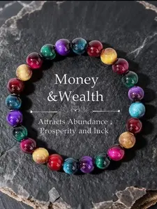 Natural Bohemian crystal tiger's eye bead bracelet, selected crystals, attracts wealth and good fortune, brings good luck, fashionable design, perfect gift choice, energy bracelet, Hand Selected Crystals