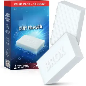 Magic Eraser Sponge - 18 Count Melamine Sponge - Long Lasting Multi Surface Cleaner - Bathroom, Shower, Wall Cleaner -  Cleaning Pads - Extra Durable Eraser Sponges