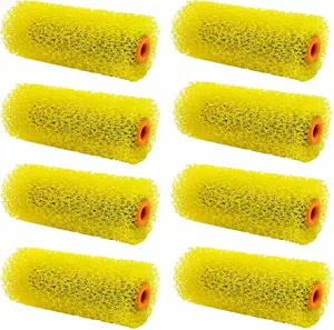 8 count Textured  Roller Covers, 4 inch Large Textured  Drywall Texture  Rollers, House  Roller Covers for Art Painting Walls Ceilings