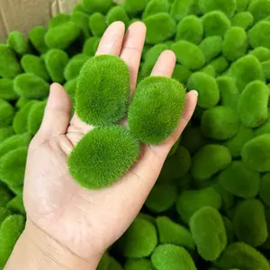 40pcs Artificial Moss Decorative Stone Set, DIY Moss Covered Fake Moss Balls, Indoor Vase Arrangement, Garden Courtyard Decoration