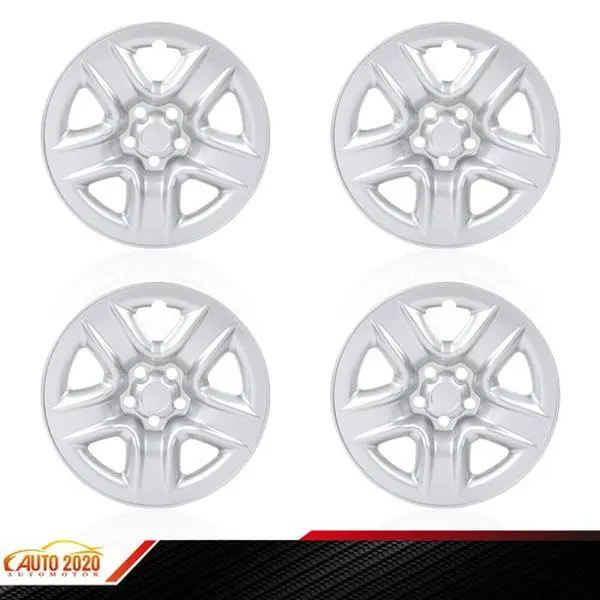4PC 17" Silver Aftermarket Car Tire Hub Centre Caps - Vehicle-Specific Fit for 2006-2012 (Gasoline) Toyota RAV4 Full Rim Skin Covers, Car Accessories