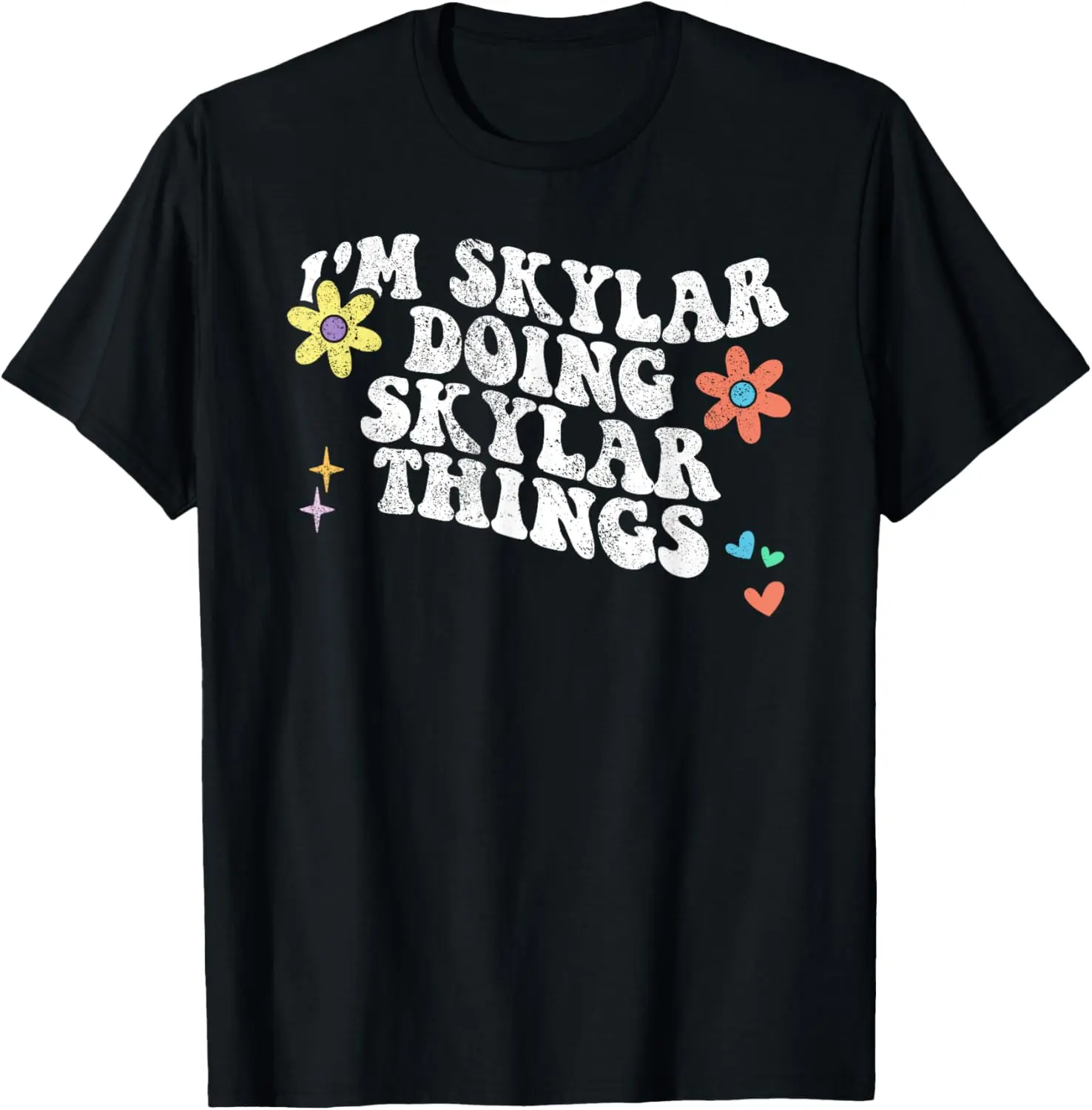 Retro Groovy Im SKYLAR Doing SKYLAR Things Funny Mothers Day T-Shirt