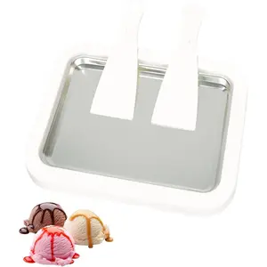 Instant Ice Cream Maker,Rolled Ice Cream Maker, Soft Serve Ice Cream maker,Perfect for Frozen Yogurt, and More!Food grade stainless steel ice cream roll machine for home us (white)